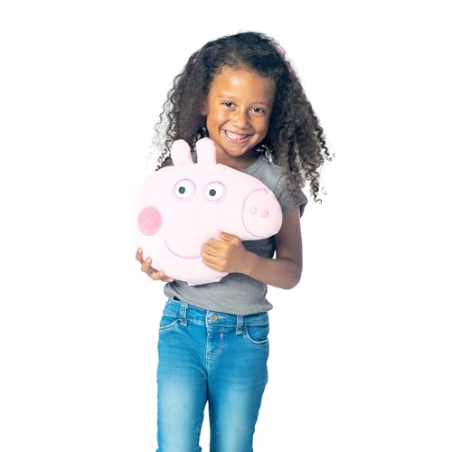 Image of Northwest Peppa Pig Peppa Smiles Cloud Pillow 12 inch - Plush Kids Stuffed Toy, Cartoon Character, Bedroom Decor, Gift for Girls & Boys