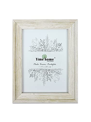TIME HOME DEVELOPMENT Marco de fotos madera para mesa (20x25 cm, BLANCO)