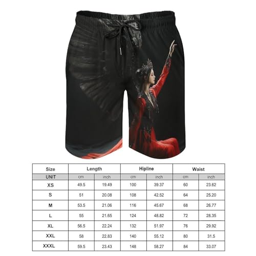 Black Angel Men's Swim Trunks Quick Dry Board Shorts Hawaiian Beach Shorts With Pocket2