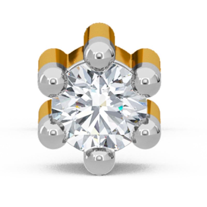 KISNAReal Gold & Diamond Nose Pin for Women