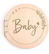 Hey Baby Wood Baby Shower Guest Book Alternatives for Boy or Girl, Baby Shower Book for Guest Sig...