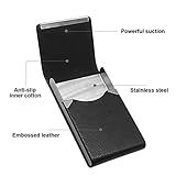 Metal Cigarette Case PU Leather Design Pocket Carrying Cigarette Box Holder for Women Ladies Super Slim Cigarette Pack for 10 Cigarette Pink - Image 4