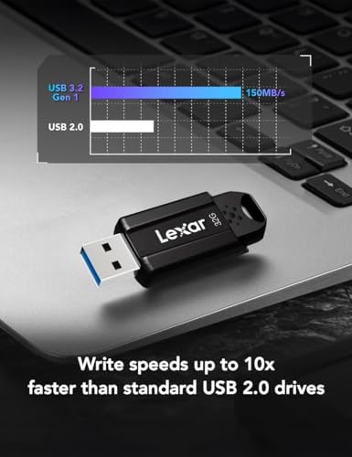 Image of Lexar Pen Drive 32GB JumpDrive S80 USB 3.2 Flash Drive, up to 130MB /s Read and 25MB /s Write, for Storage Expansion, Photo Back-up for iPhone 15 /16 /17, Android, Tablet, and Mac High (LJDS080032G-BNBIG)