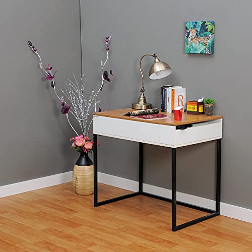 Image of INVISIBLE BED - Hydraulic Height Adjustable Table (3x2 ft): Study Table /Laptop Table /Office Table /Dining Table (Material: MDF Top with Metal Frame, Color: Dessert Walnut)