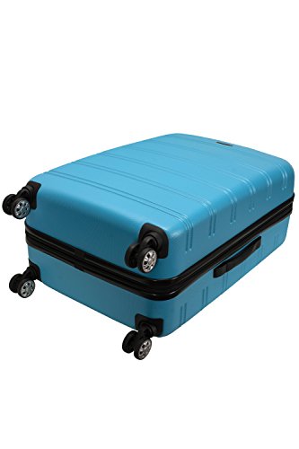 Image of Rockland Melbourne Hardside Expandable Spinner Wheel Luggage, Checked Large 28 inch, Turquoise