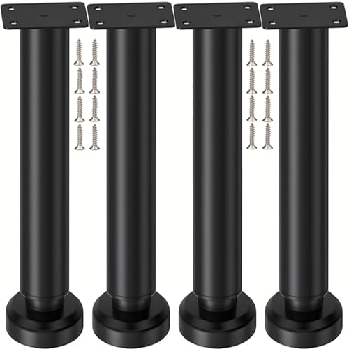 LCOUACEO 4 Piezas Patas para Muebles, 25-42cm Patas Regulables para Muebles Altura Regulables Patas Metalicas para Muebles, para Armario Cama Sofas Mesa