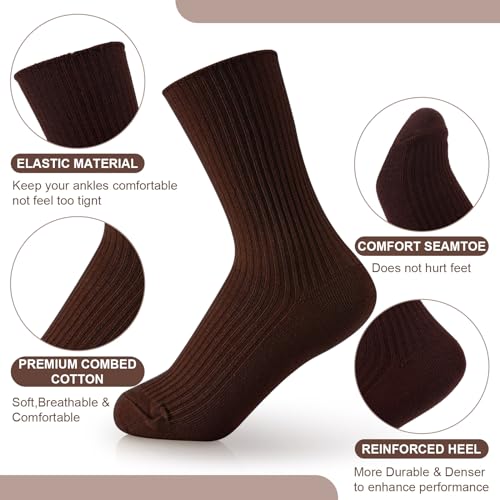 Image of Eurzom 10 Pairs Socks Womens Crew Elastic Ankle Length Cotton Socks Aesthetic Cute Lightweight Low Cut Gifts for Women
