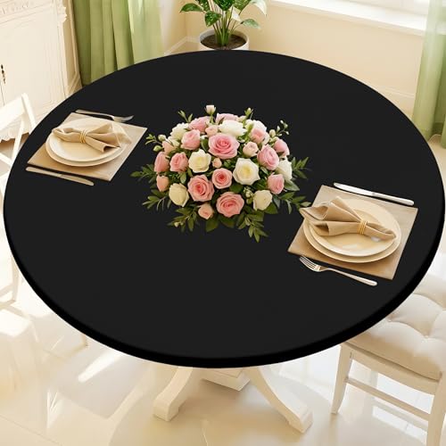 Moosfor Round Spandex Tablecloth, Elastic Fitted...