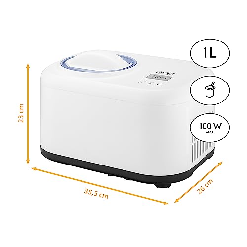 TZS First Austria Eismaschine & Joghurtbereiter | Ice Cream Maker selbstkühlend mit Kompressor und entnehmbarem 1 Liter Eisbehälter | Joghurtmaschine für zuhause - inkl. Messbecher & Spachtel – Bild 3