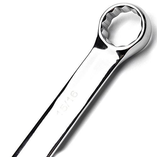 Image of MAXPOWER 10PCS SAE Combination Wrench Set, Professional Open and Box End Spanners with Mirror Finish, Made with Forged and Heat-Treated Cr-V Steel, 12-Point Design, Size Includes 5 /16in - 1in