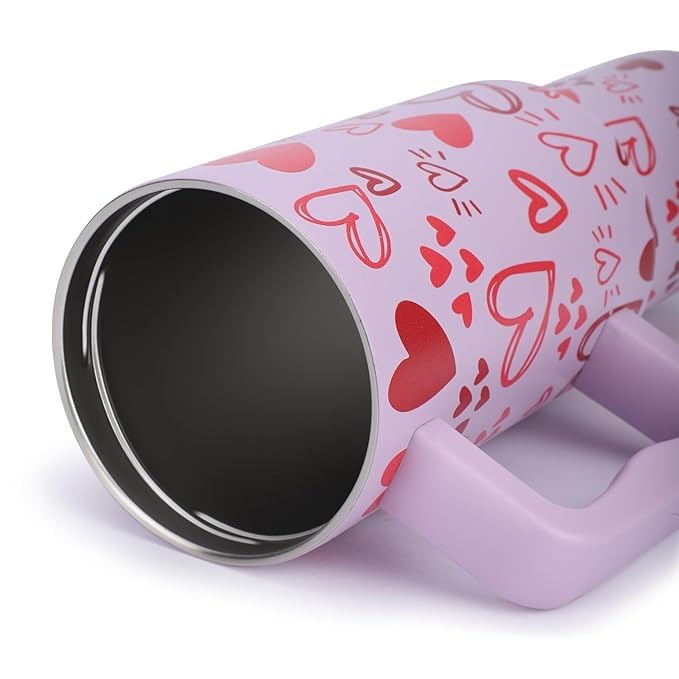 Image of Stainless Steel 1200 ml Vacuum Tumbler with Lid & Straw - Double‑Wall Insulated Cup for Travel, Gym & Office - Keeps Beverages Hot or Cold - 1.2 L Capacity (Purple Heart)
