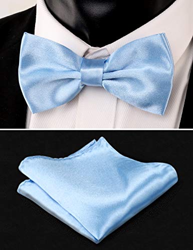 Image of Alizeal Mens Multicolored Silk Solid Cummerbund Bow Tie Set | with Cummerbund Pocket Square Pre-tied Adjustable for Mens Gift