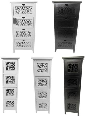 Assembled Slim Narrow Wider 4 Chest Of Drawer Bedside Table Storage Unit Cabinet[Wide 40x30x86cm,Wider White Circles]