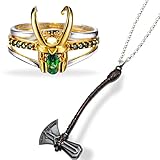 【Anillo Loki】 El anillo consta de tres partes, que se pueden desmontar según sea necesario. El tamaño del anillo Loki es de 18,1 mm. El esquema de color incorpora el color de la armadura de oro viejo de roca y la capa verde oscuro en la película, y el casco está directamente integrado en el casco más icónico de la película.