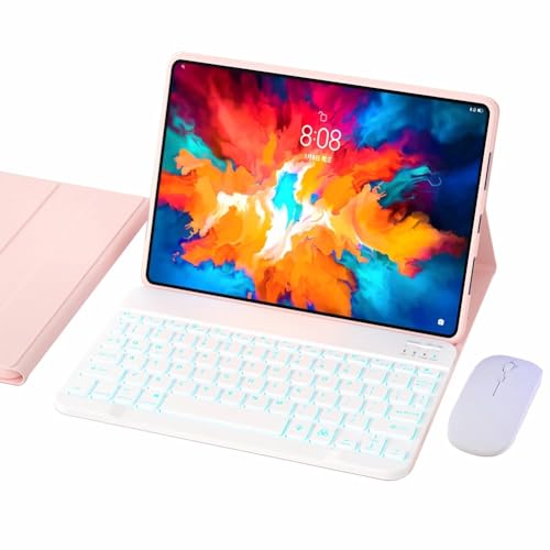 �s���N,FAYGAOAI Lenovo Tab Pro 12.7 (2025) TB373FU / P12 Pro 12.7 TB371FC (2023) �p�L�[�{�[�h�P�[�X�A7�F�o�b�N���C�g�A�X�}�[�g�g���b�N�p�b�h�A�}�O�l�b�g�����O���\���C�����X�L�[
