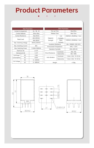 Relais de puissance WJ175 JQX 38F 40A triphasé 110VAC trois ouverts