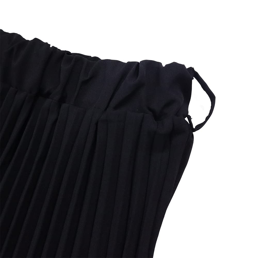 Gonna lunga plissettata da donna con cintura, gonna svasata casual da sera elastica da donna