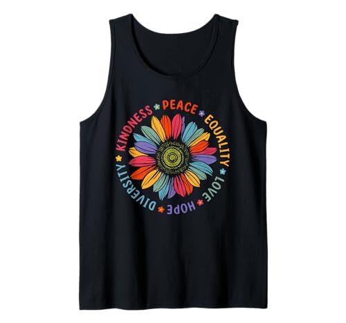 World Peace Supporter Floral Sunflower Equality Kindness Tank Top