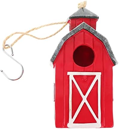 DOITOOL Home Decor Outdoor Decor Decorative Hanging Birdhouse Resin Hand Painted Bird Hut Bed Garden Farmhouse Decor for Sparrow Finch Hummingbird and Bluebirds Home Decor House Decor