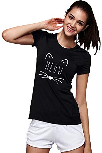 Image of Workshop Graphic Printed T-Shirt for Women | Funny Quote Meow tee| English Slogan Stylish T Shirt Sarcasam Casual Collage, Office tees Black