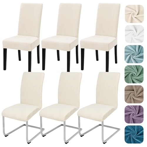 Alishomtll Stretch Samt Stuhlhussen 6er Set Velvet/Velour Stuhlbezug Schwingstuhl Elastische Hussen Waschbarer Stühle Schutz für Küche...