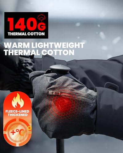 OutdoorMaster Guantes de esquí para hombre y mujer, Thinsulate, impermeables, guantes de nieve, cálidos, resistentes al viento, con doble bolsillo - imagen 2