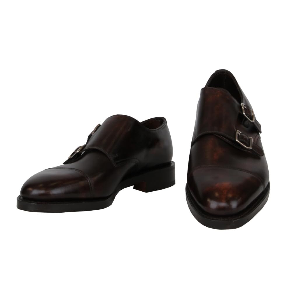 Dark Brown Calf Leather Double Monk Strap Shoes