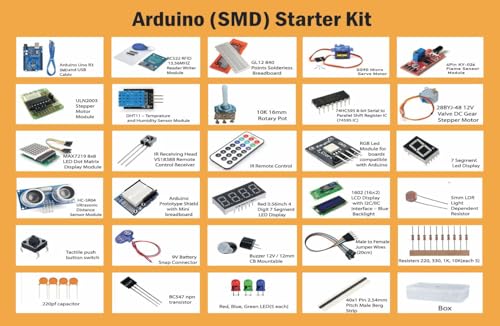 Image of Arduino Uno R3 Starter Kit with RFID & Sensors | Beginner Learning Kit for Robotics, IoT, Programming & DIY Electronics Projects (SMD)