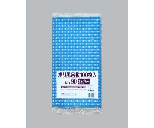 福助工業 ポリ風呂敷 No.90 水玉ブルー 100枚入り 1ケース 100個&times;5セット入 00754215