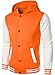 HOOD CREW Mens Casual Sports Varsity Jacket Fashion Hooded Letterman Jackets Orange S