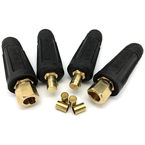 KINGQ Welding Lead Cable Joint Quick Connector Pair DINSE-Style 200Amp-300Amp (#4-#1) 35-50 SQ-MM 2-Set Cover