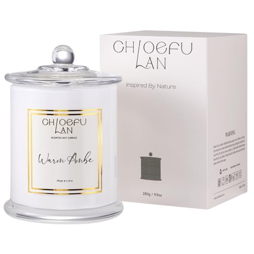 Chloefu LAN Warm Amber Candle, Scented Candles Gifts for Women