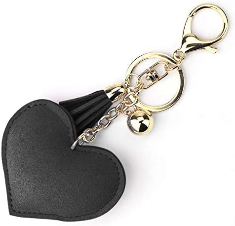 LCHULLE Bling Glitter Keychain Crystal Rhinestone Love Heart Design Key Ring Super Fashonable Keyring Charm Pendant Purse Bag Durable Metal Key Holder Jewellery Key Buckle for Women Girl