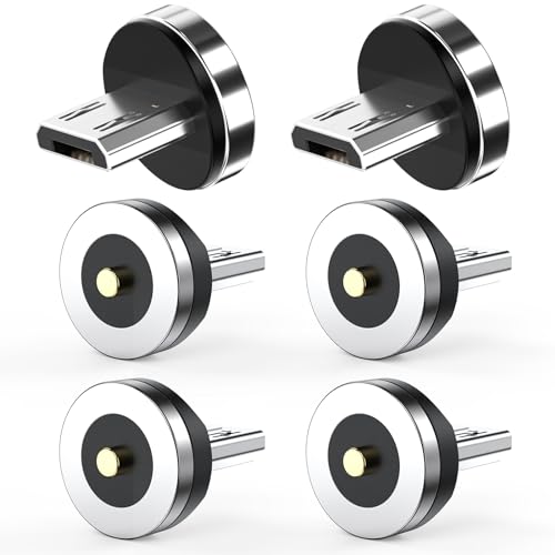 SUNTAIHO Adaptador Magnético Micro USB para Cable de Carga Magnético Accesorios 6 Uds Conector de Protección contra el polvo, Conector Magnético Micro USB para Cable de Carga Magnético