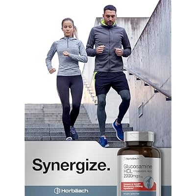 Horbaach Glucosamine HCL | with Hyaluronic Acid | 2000mg | 120 Coated Caplets | Non-GMO & Gluten Free Supplement