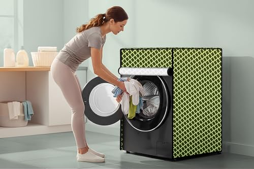 Image of Stylista Washing Machine Cover Compatible for Bosch 8 KG Fully-Automatic Front Loading WAJ28262IN, Check Military