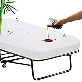 Cot Mattress Protector 33'x75' Waterproof, Viscose Made from Bamboo Terry Soft and Noiseless Mattress Protector Perfect for Daybed 33' X 75' Mattress/Narrow Twin/Cot Size/Rv Bunk/Camping Cot