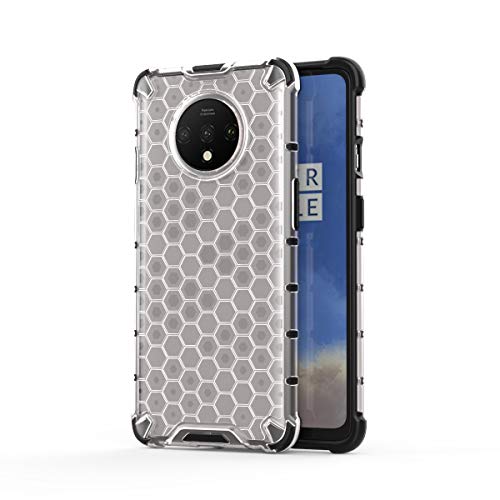 Image of Glasgow Back Case Cover Compatible with OnePlus 7T (Honeycomb Pattern) - Transparent