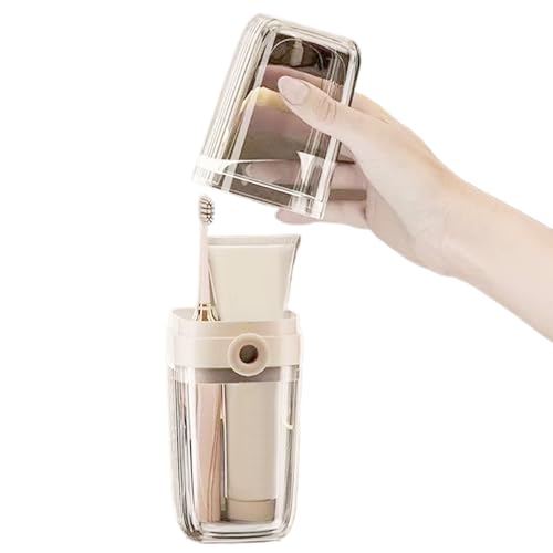 Siuwddee Porta Cepillo de Dientes de Viaje,Caja para Vaso de Enjuague Bucal de Viaje - Accesorio Contenedor Desmontable para Gimnasio Casa Ducha Apartamento Residencia Hotel Camping