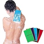 Sibba Korean Exfoliating Mitt 5 Pcs Exfoliator Washcloth Mitt Body Scrub Double Sided Gloves Bath Sponges Cleanser for Shower Spa Deep Bath Massage Dead Cell Remover Loofah Soap - Image 3