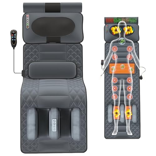 TAZZOR Massagematte, Ganzkörper, mit Wärme, 9 Modi, für Zuhause