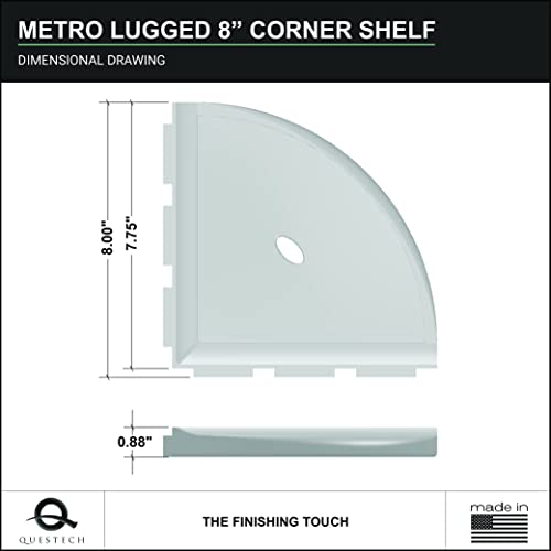 Questech Décor 8 Inch Corner Shower Shelf And 5 Inch Shower Caddy Soap Dish, Metro Lugged Back For New Construction, Mounted Bathroom Shower Organizer, Oil Rubbed Bronze #TOP1