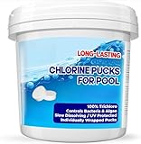 Swimming Pool Chlorine Pucks, 1/2LB Stabilized Slow Dissolving Chlorine Pucks for Pool, UV Protected 100% Trichloro Sanitizer for Crystal Clear Pool (1LB)