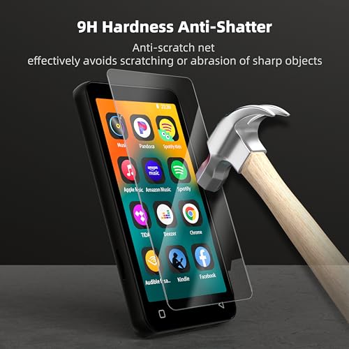 innioasis Tempered Glass Screen Protector for G1 G3 MP3 Player, Anti-Scratch 9H Hardness HD Clear Bubble Free with Easy Installation Kit Clear + Black Frame