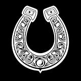 viel Glück Hufeisen Symbol Kunst Wandaufkleber PVC 65.6x77.6cm Individuelle Anpassung Weiß