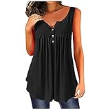 Tees Femme Grosse Manche Debardeur Longue Bouton Fit Coton Uni Frai Debardeur Women Sportif Souple Printemps Noir