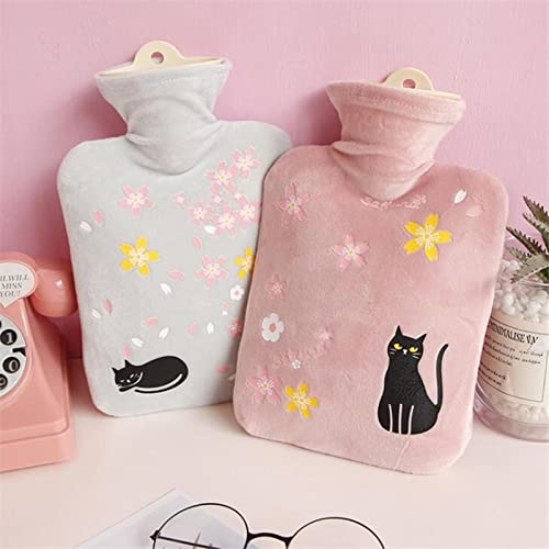 Bouillotte 1000ml à eau chaude en peluche chat mignon UKKO