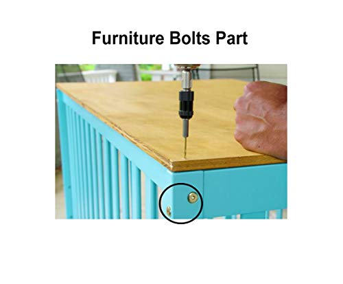 Binifimux 90Pcs Crib Screws Furniture Cam Lock Connecting Screws Nuts Assortment Kit,Hex Socket Cap Screws/Cam Fitting/Dowel/Pre-Inserte For Cabinets Cupboards Chairs Boards Headboards #TOP4