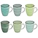 Produktbild CREOFANT Kaffeetassen Set 6 Teilig · Steingut Tassen · Trinkbecher · Heißgetränke Tassen · handbemaltes Kaffeetassen Set · Tee Pott · Trinkbecher 350 ml