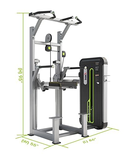 MiM USA Commercial Weight Assisted Dip & Chin Machine | Professional Pull Up Dip Station | Upper Body Workout Machine